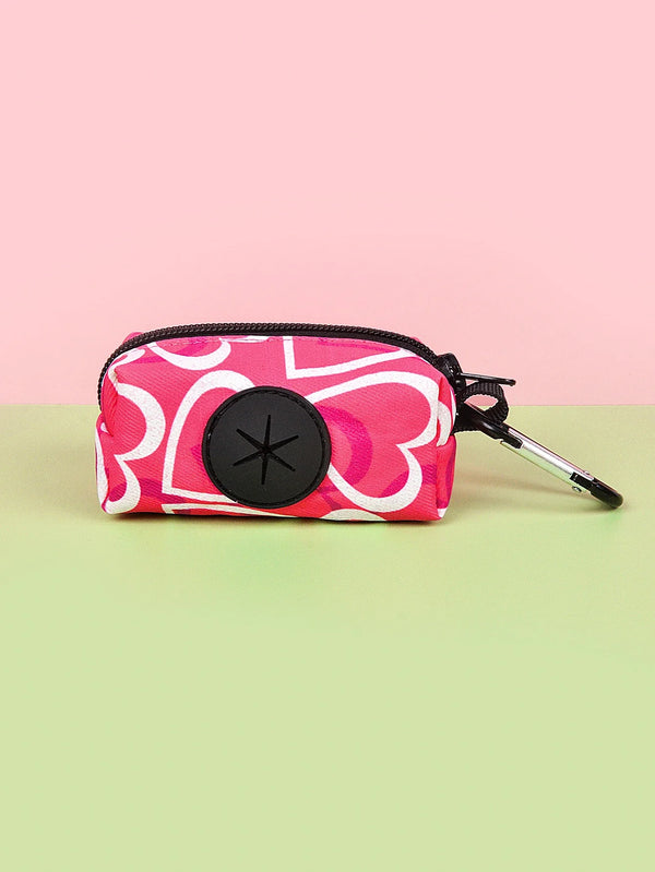 Cute Valentine’s Day Pet Poop Bag Holder – Clip-On Dispenser for Dog Leash (Bags Not Included)
