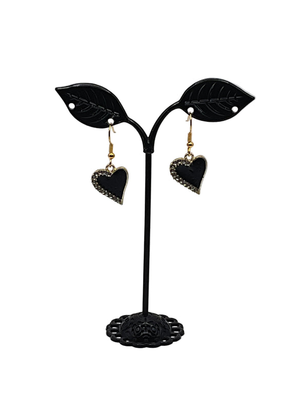 Black Heart Earrings 2