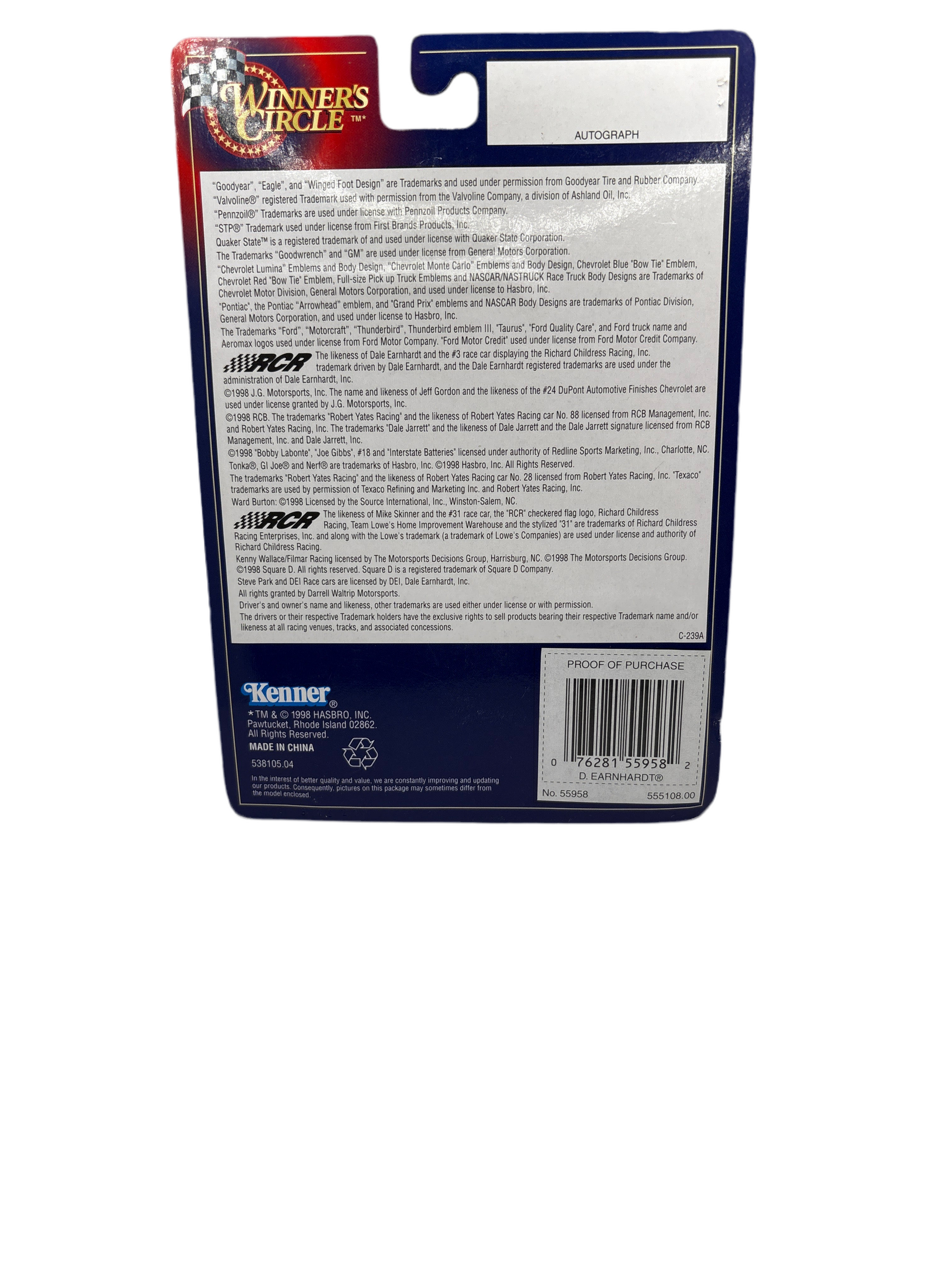 Winner’s Circle Dale Earnhardt Diecast black