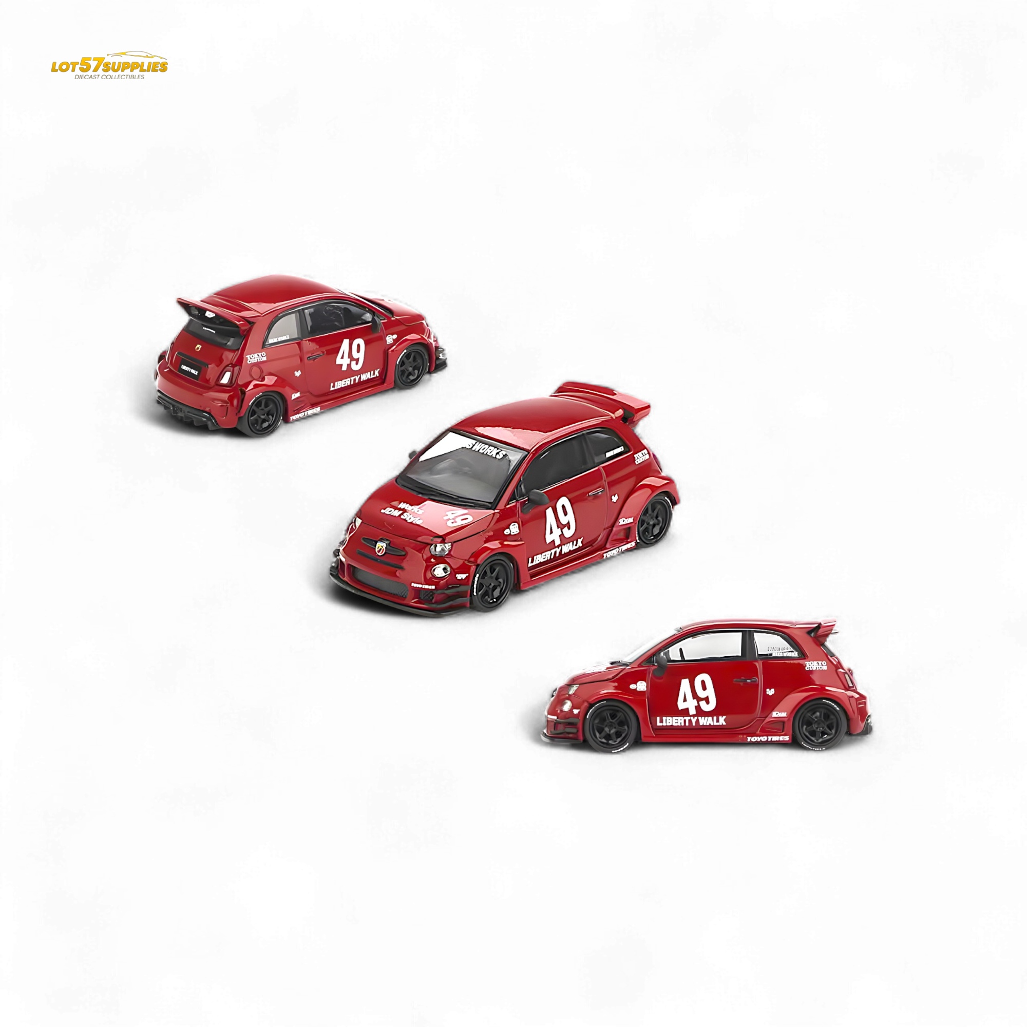 Mini-GT LB-WORKS x Abas Works ABARTH 595 Red 1:64 MGT00963 Main image