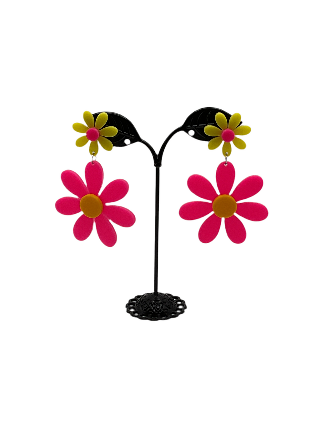 Colorful Large Flower Earrings