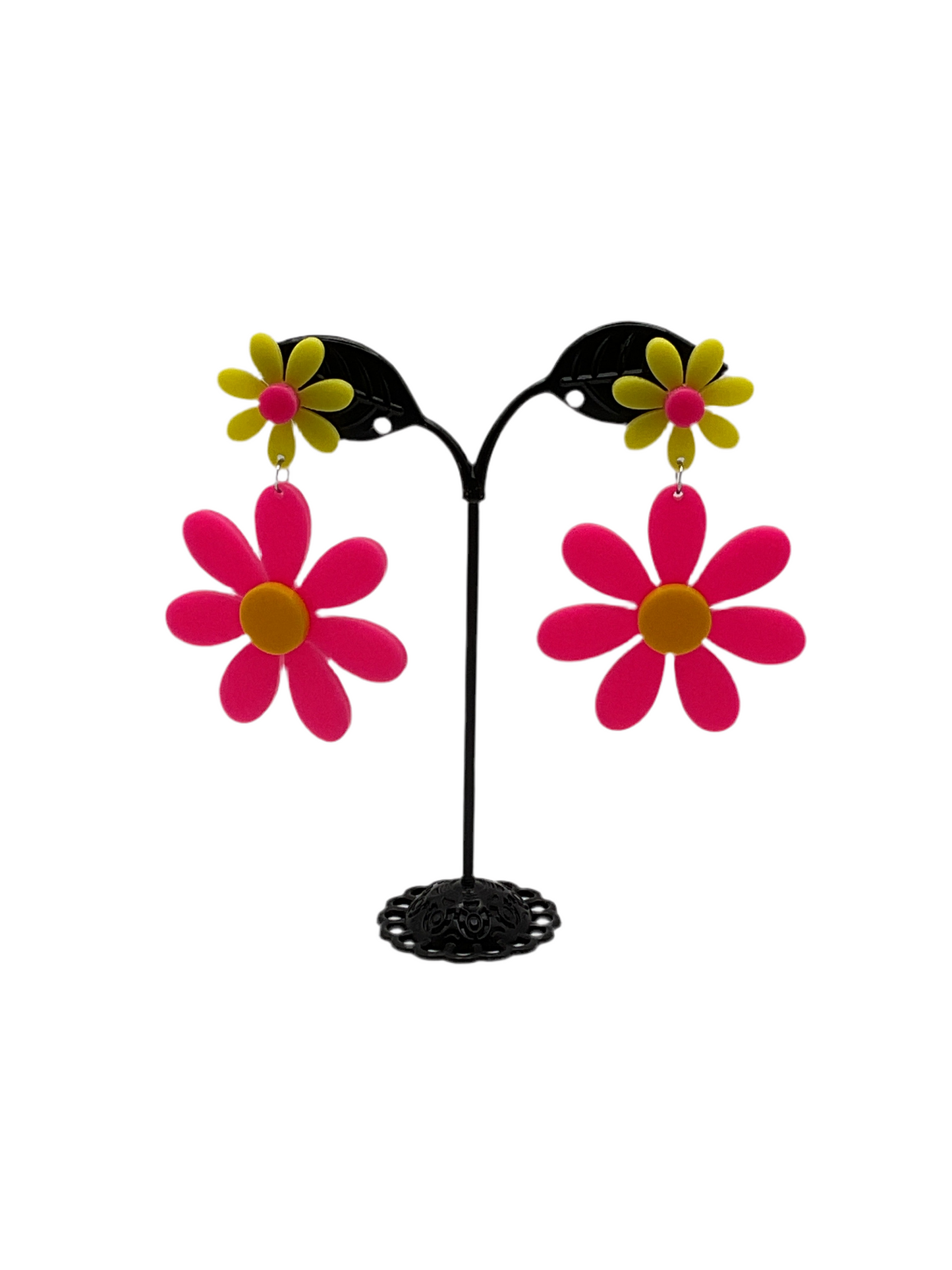 Colorful Large Flower Earrings