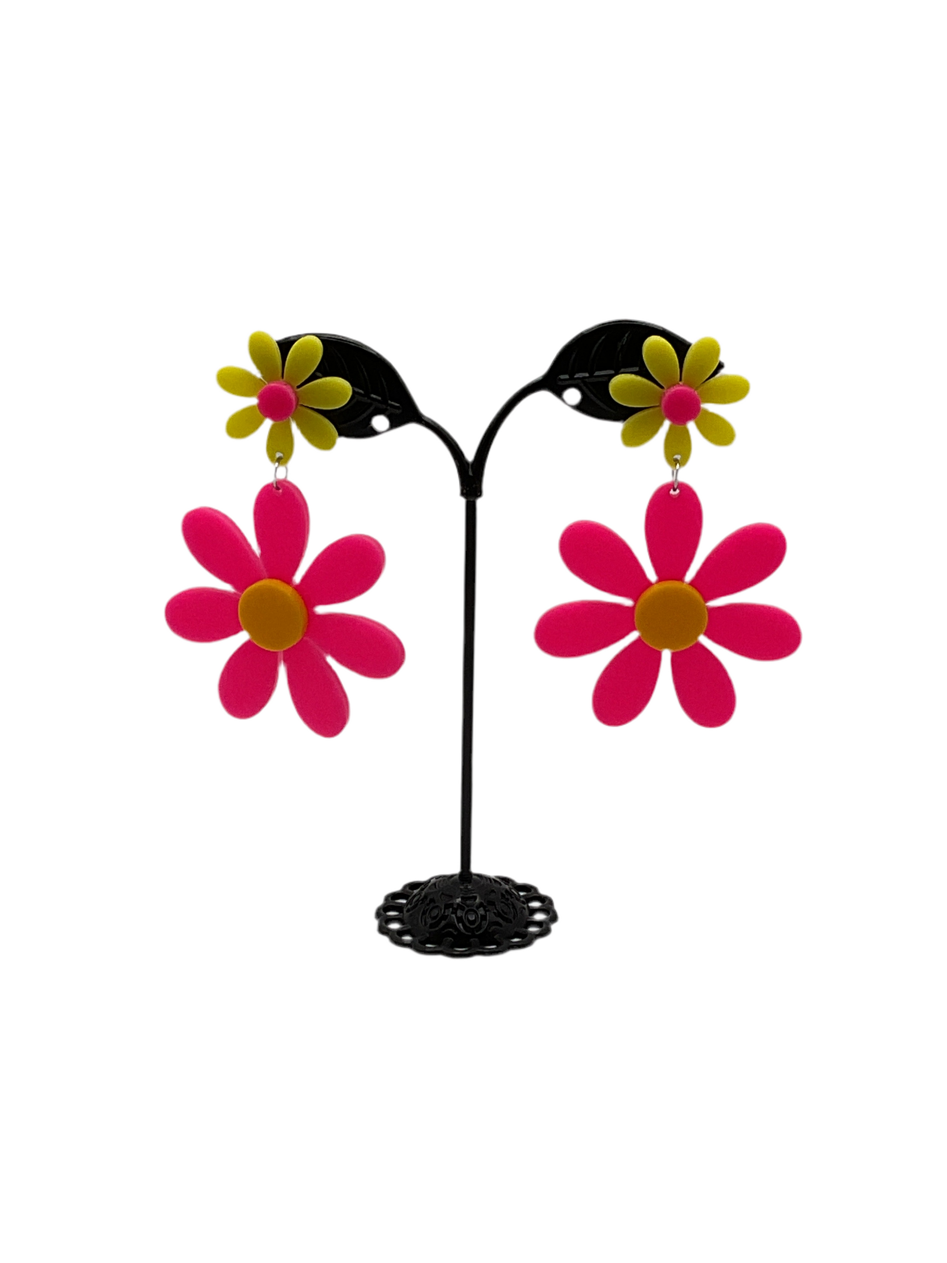 Colorful Large Flower Earrings