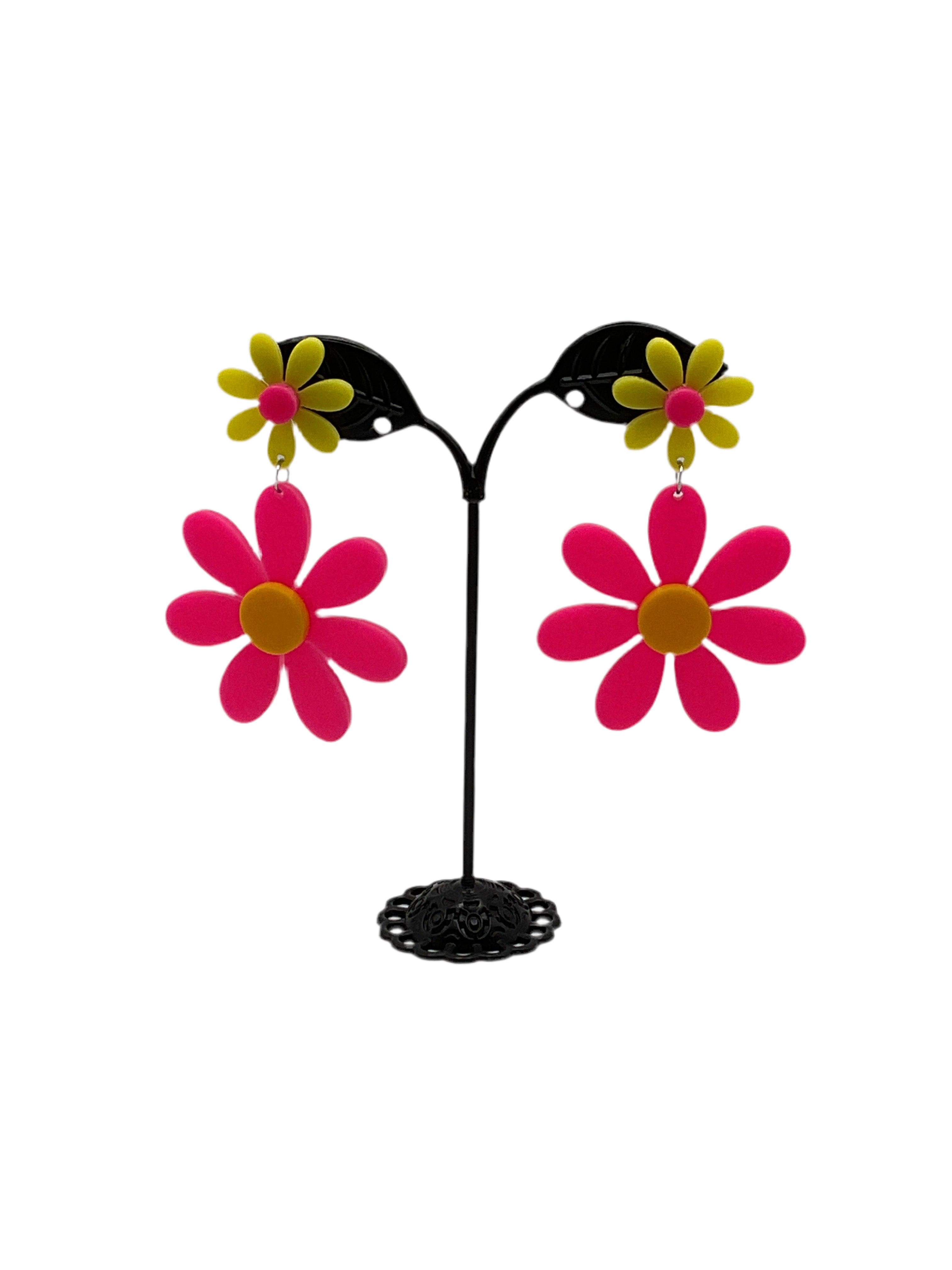 Colorful Large Flower Earrings