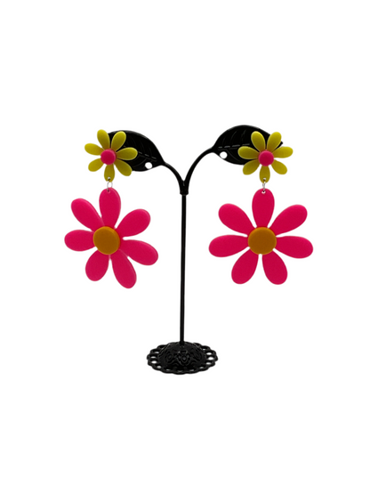 Colorful Large Flower Earrings