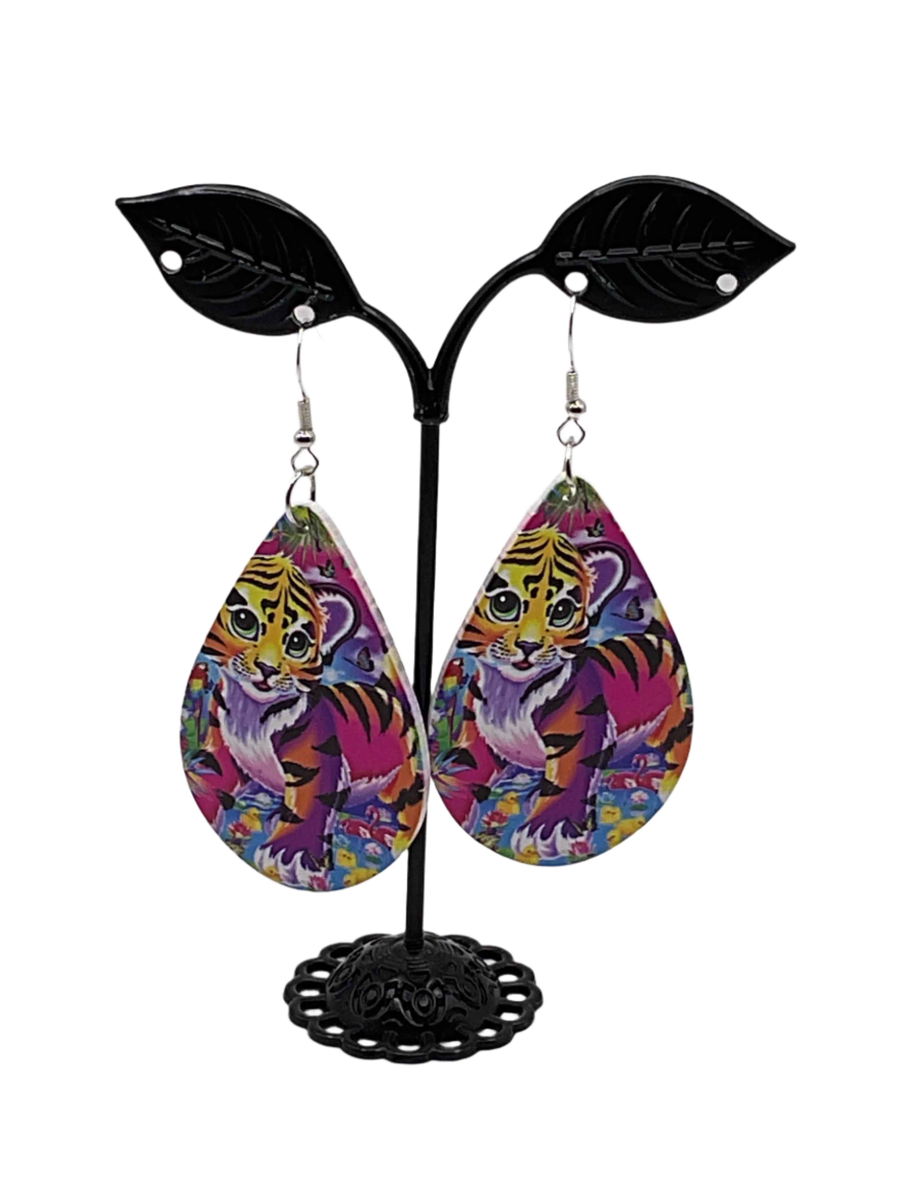 Colorful Baby Tiger earrings Main image