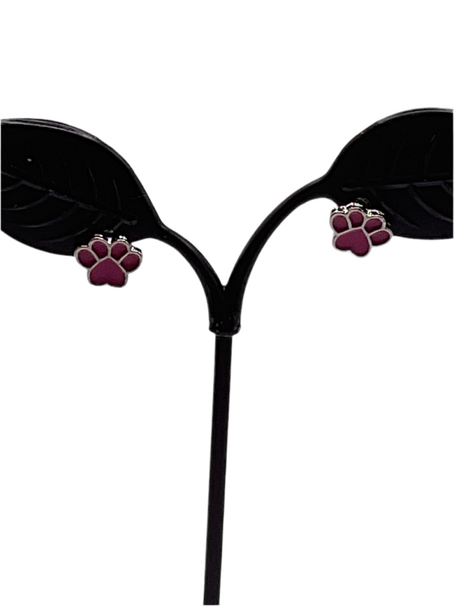 Puppy paw print earrings Hover Image