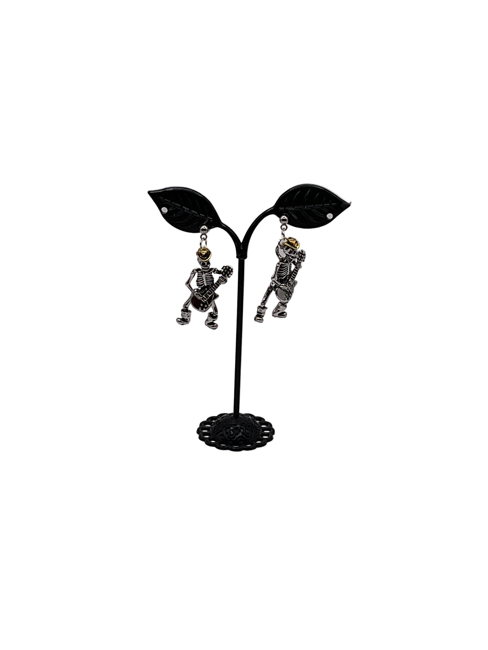 Cowboy skeleton earrings