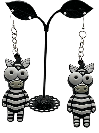Crazy Eyed Zebra Earrings
