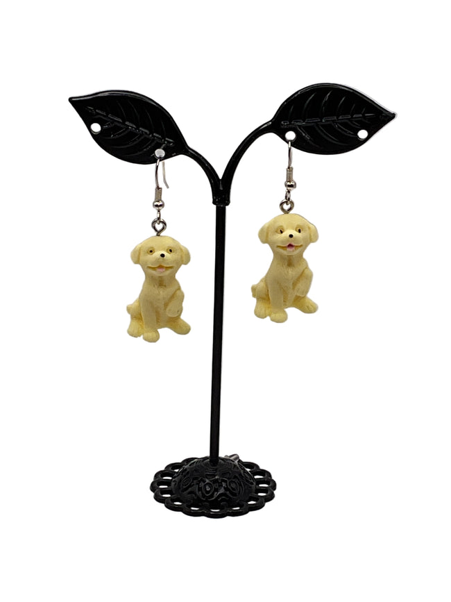 Yellow Lab Puppy earrings Hover Image