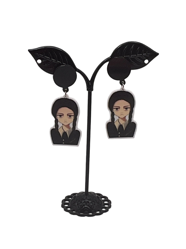 Cartoon Wednesday Earrings Hover Image