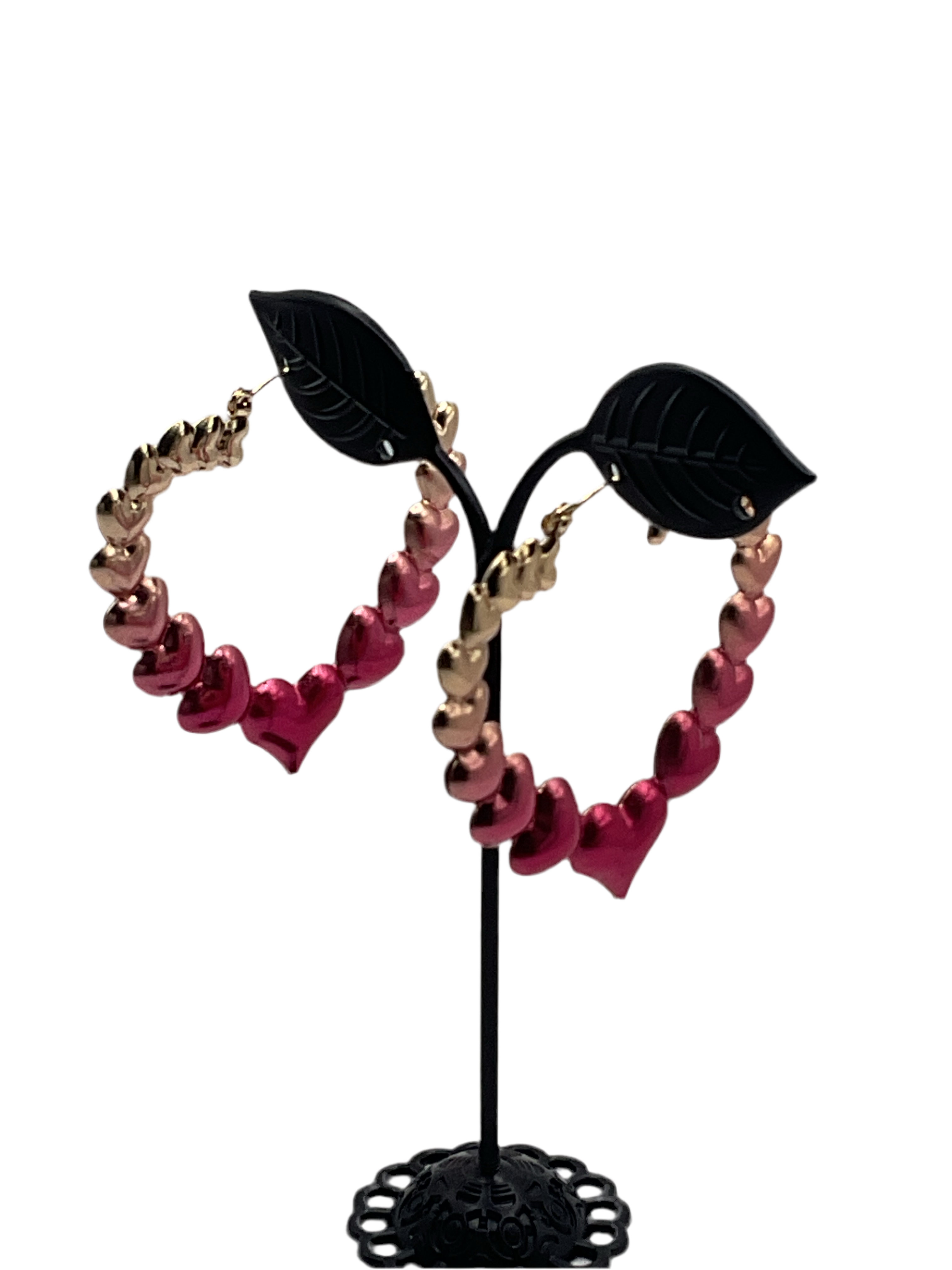 graduated heart hoop earrings Main image