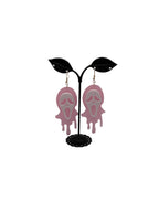 Pink scream earrings