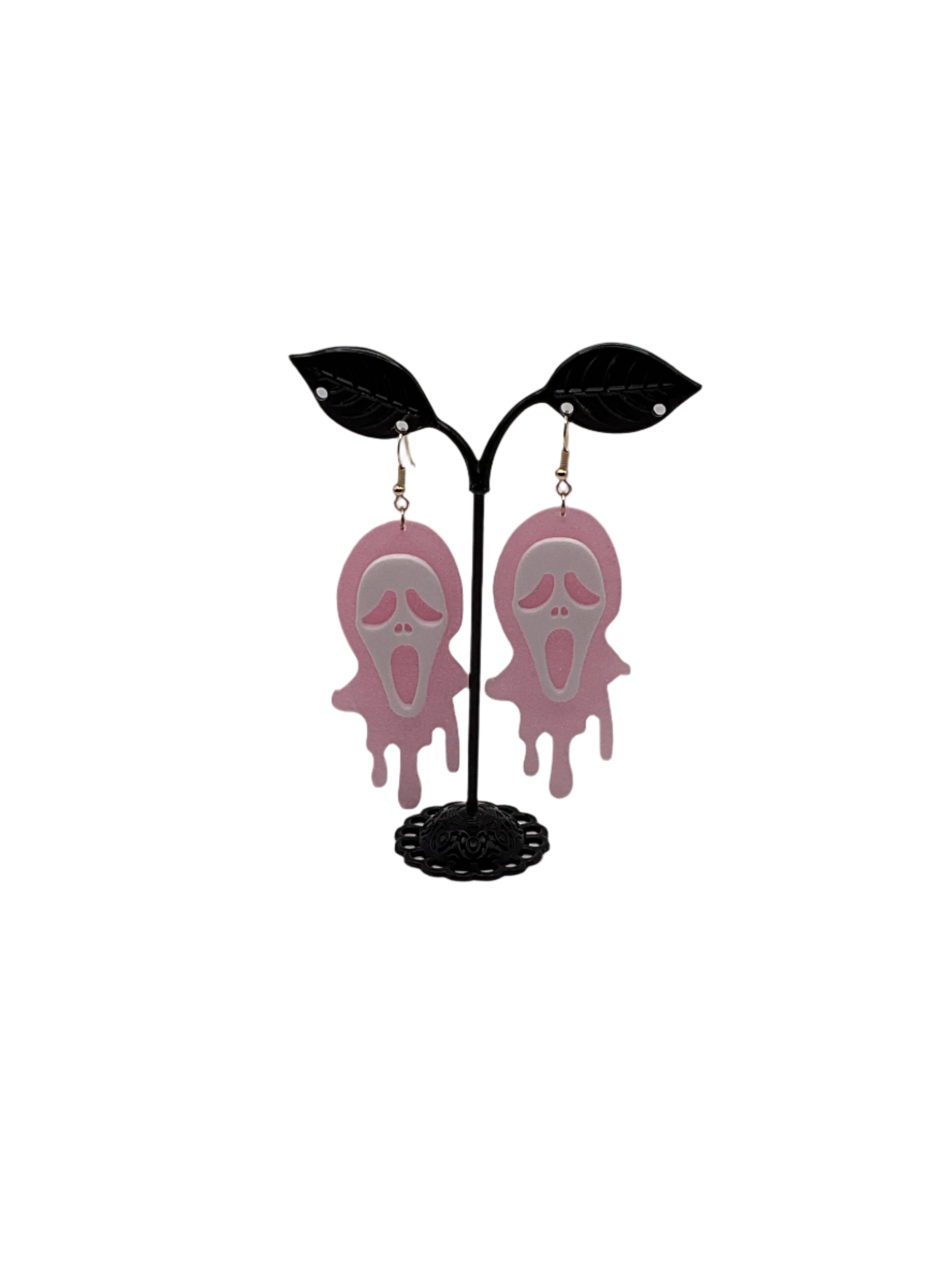 Pink scream earrings