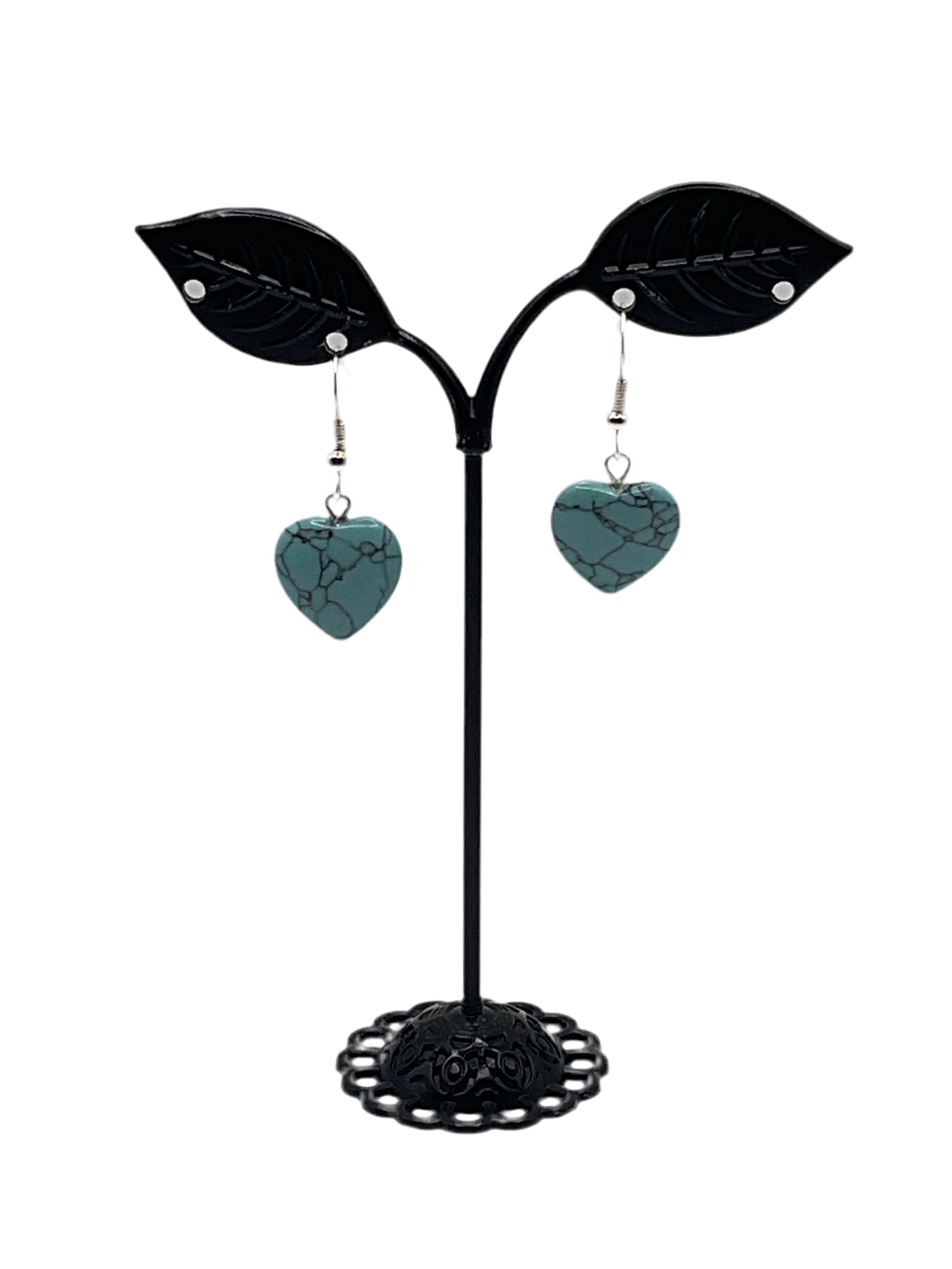 Turquoise heart earrings Main image