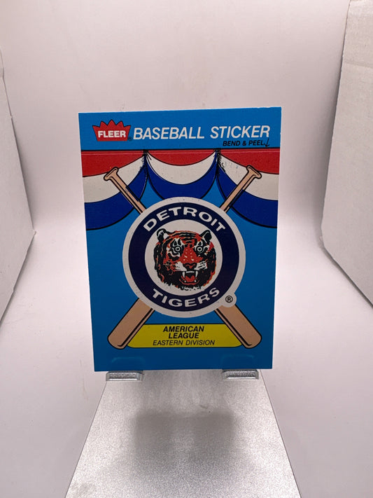 Fleer Detroit Tigers Baseball Sticker Sports Card