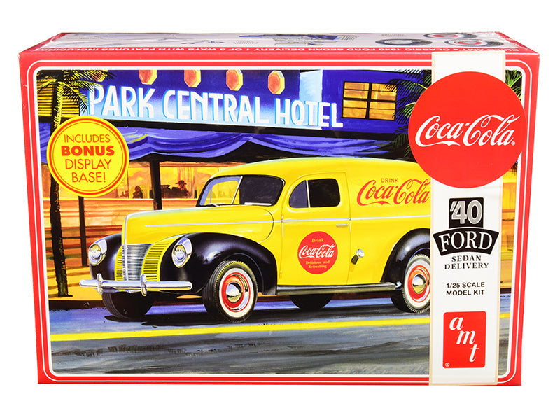 AMT - Skill 3 Model Kit 1940 Ford Sedan Delivery Van "Coca-Cola" with Display Base 1/25 Scale Model