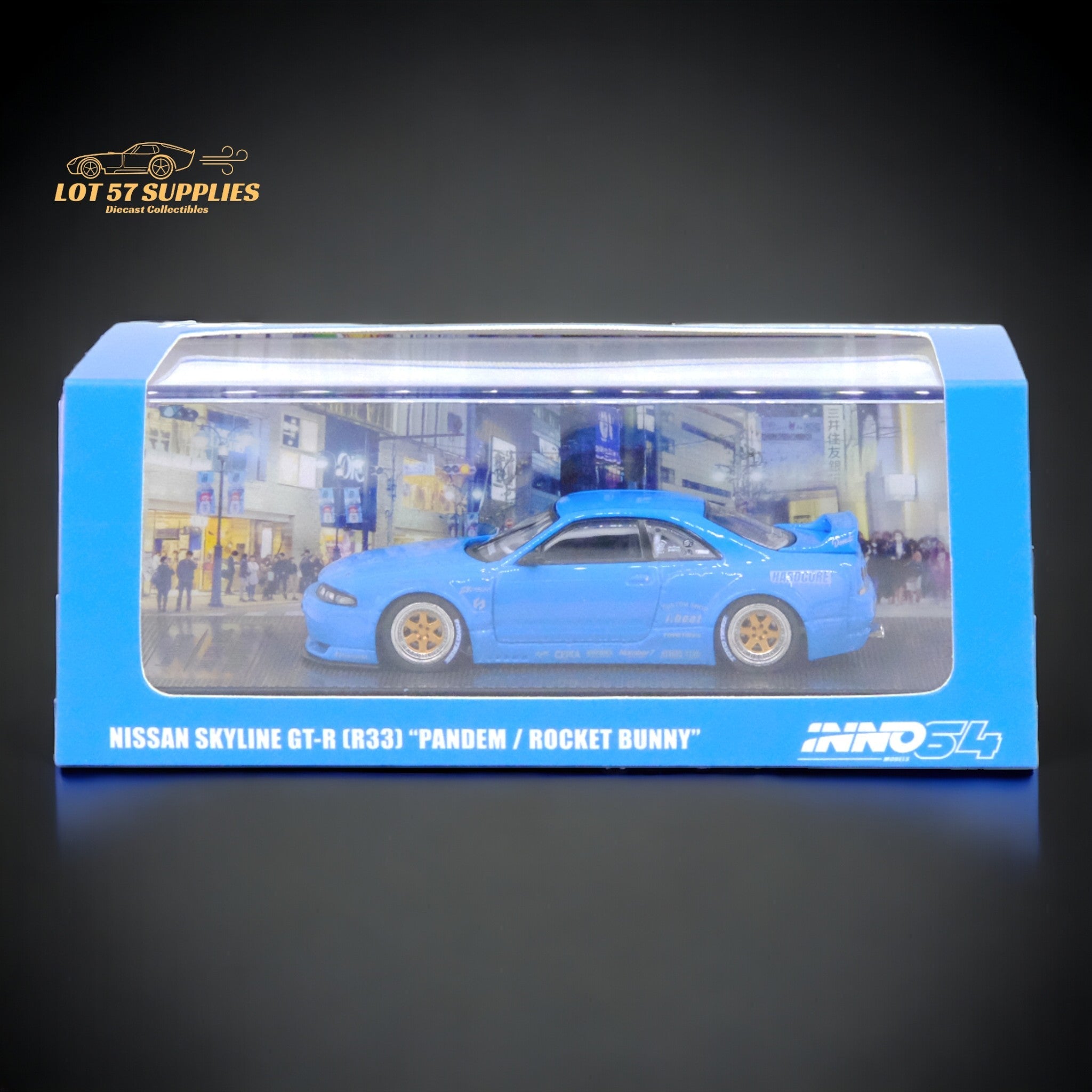 Inno64 Nissan Skyline GT-R R33 "Pandem / Rocket Bunny" Widebody in Blue 1:64 IN64-R33P-BLU - Collectors World Toys