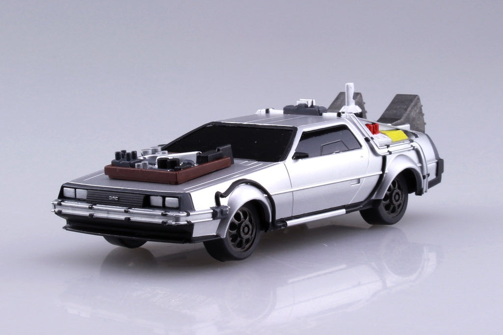 1/43 BACK TO THE FUTURE 1/43 Pullback DELOREAN from PART 3 & Rail road Model Kit Main image