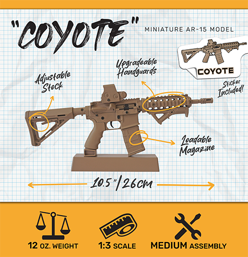 1/3 Scale Die Cast AR15 Model, Coyote