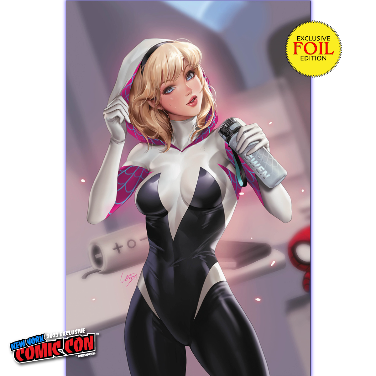 [Foil] Amazing Spider-Man #32 [G.O.D.S.] Unknown Comics Leirix Exclusive NYCC Foil Virgin Var (10/18/2023) - Collectors World Toys Main image