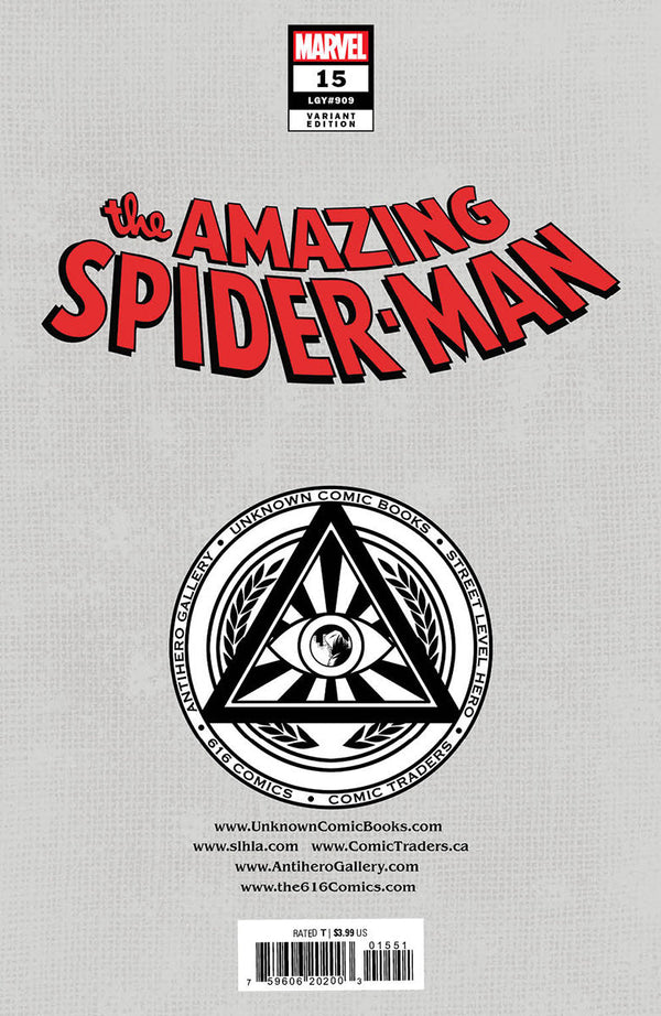 Amazing Spider-Man #15 [Dwb] Unknown Comics R1C0 Exclusive Virgin Var (12/14/2022) - Collectors World Toys