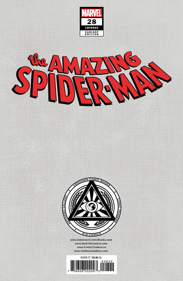 AMAZING SPIDER-MAN #28 UNKNOWN COMICS LUCAS WERNECK EXCLUSIVE VIRGIN VAR (06/28/2023) - Collectors World Toys