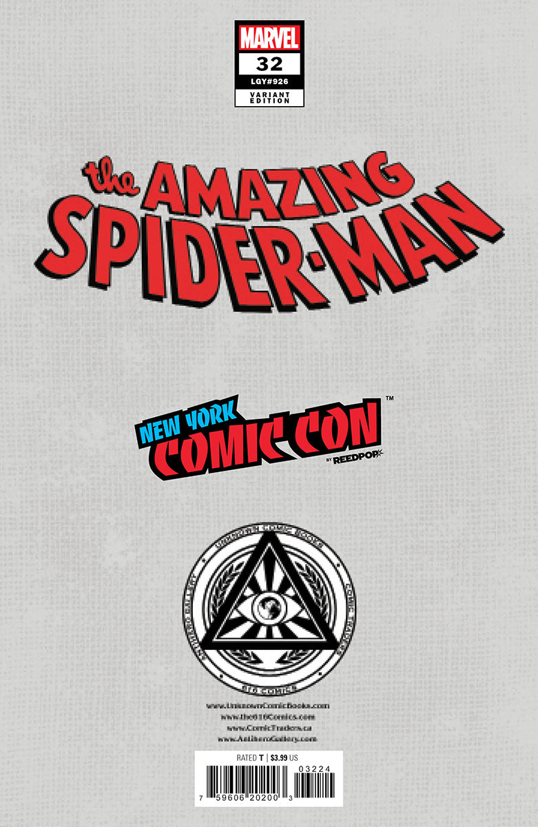 [Foil] Amazing Spider-Man #32 [G.O.D.S.] Unknown Comics Leirix Exclusive NYCC Foil Virgin Var (10/18/2023) - Collectors World Toys
