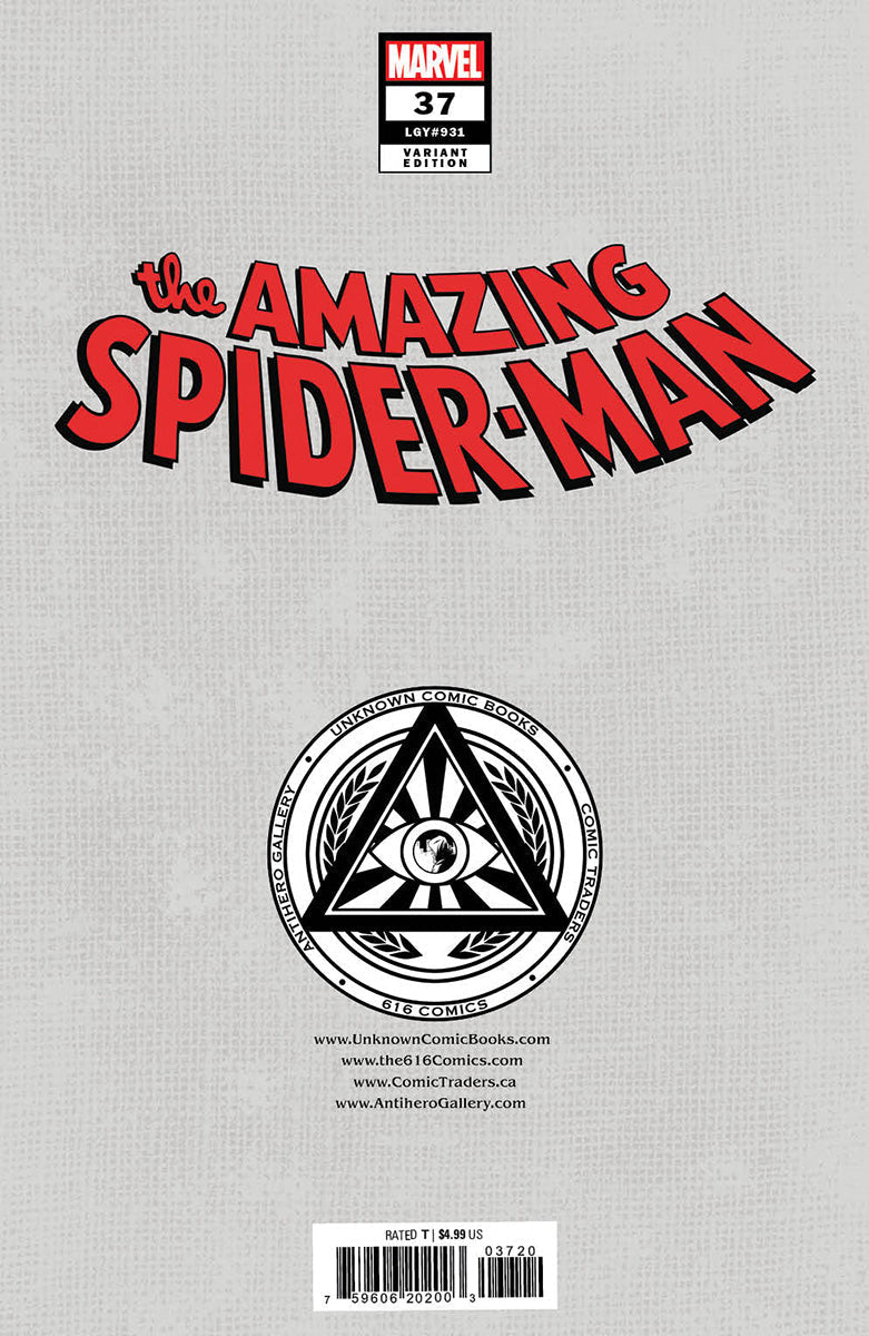 [Signed by Nathan Szerdy] [FOIL] AMAZING SPIDER-MAN #37 [GW] UNKNOWN COMICS NATHAN SZERDY EXCLUSIVE FOIL VIRGIN VAR [IN STOCK] - Collectors World Toys