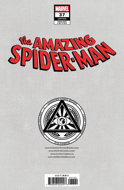 [Signed by Nathan Szerdy] [FOIL] AMAZING SPIDER-MAN #37 [GW] UNKNOWN COMICS NATHAN SZERDY EXCLUSIVE FOIL VIRGIN VAR [IN STOCK] - Collectors World Toys
