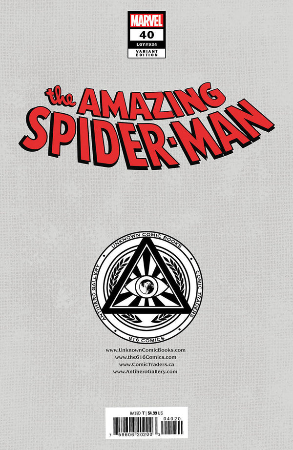 [Signed by Nathan Szerdy] AMAZING SPIDER-MAN #40 [GW] UNKNOWN COMICS NATHAN SZERDY EXCLUSIVE VIRGIN VAR [IN STOCK] - Collectors World Toys
