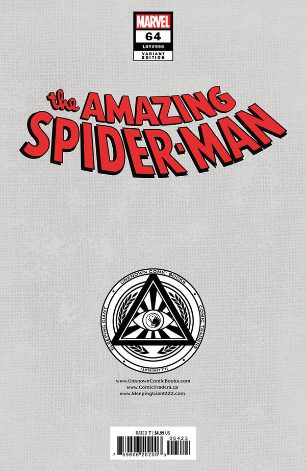 Amazing Spider-Man #64 Unknown Comics Kaare Andrews Connecting Cover Exclusive Virgin Var (12/25/2024) - Collectors World Toys