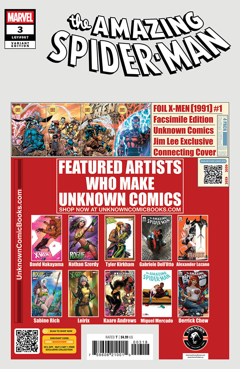 Amazing Spider-Man #3 Unknown Comics Kaare Andrews Exclusive Var (05/07/2025)