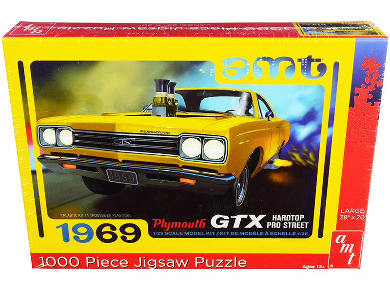 AMT - Jigsaw Puzzle 1969 Plymouth GTX Hardtop Pro Street MODEL BOX PUZZLE (1000 piece) by AMT