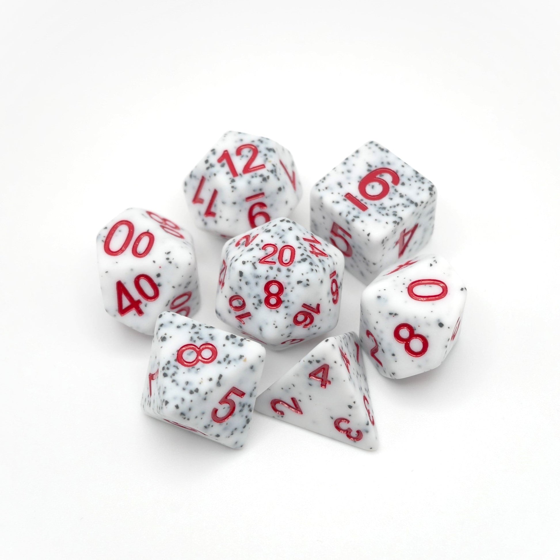 Alabaster Malphite - 7 Piece DnD Dice Set | Acrylic RPG Gaming Dice