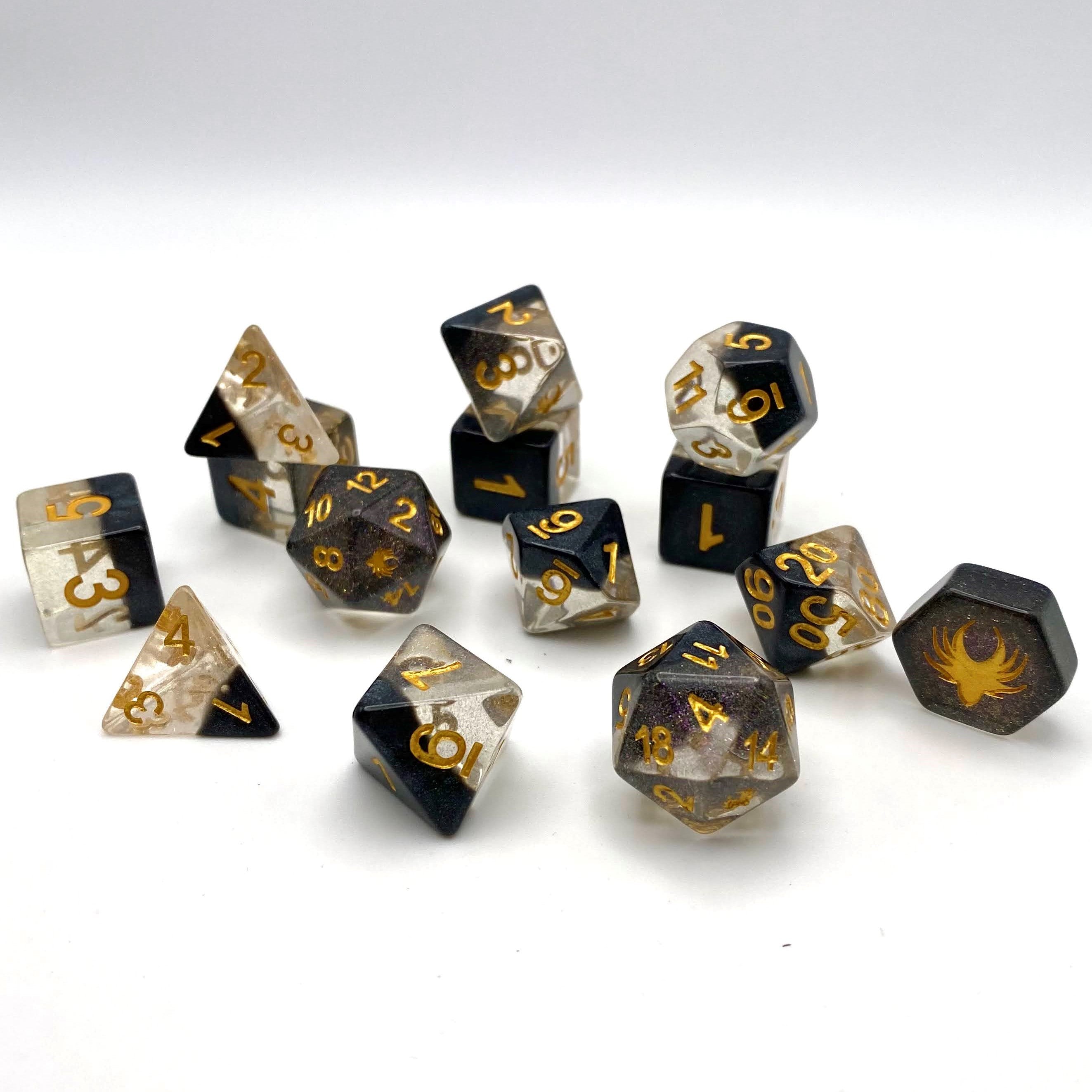 Ascending Shadow - 14 Piece DnD Dice Set | Acrylic RPG Gaming Dice - Collectors World Toys