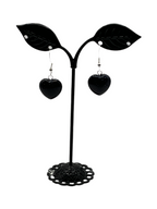 Black heart earrings