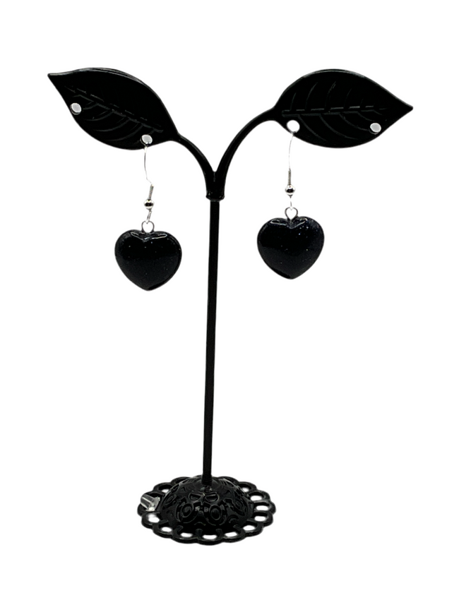 Black heart earrings Hover Image