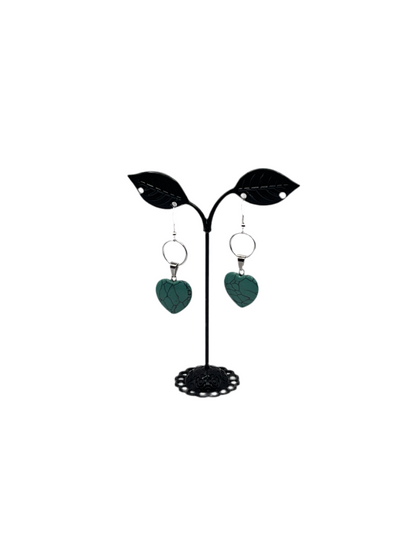 Turquoise Stone Heart Earrings
