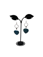 Blue Stone Heart Earrings