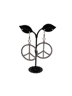 Silver peace sign earrings