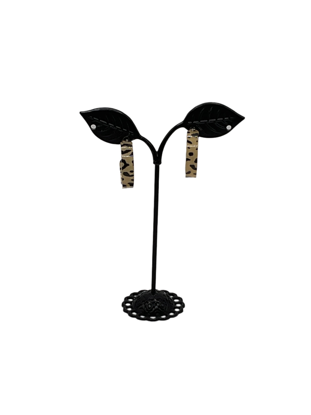 Leapord print hoop earrings