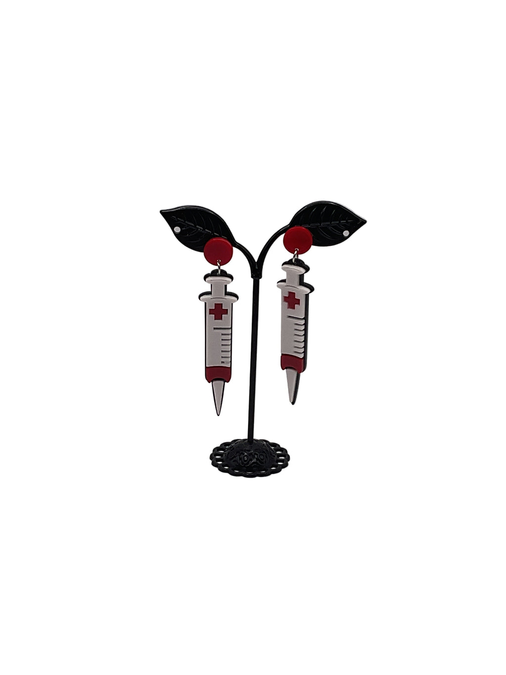 Syringe earrings