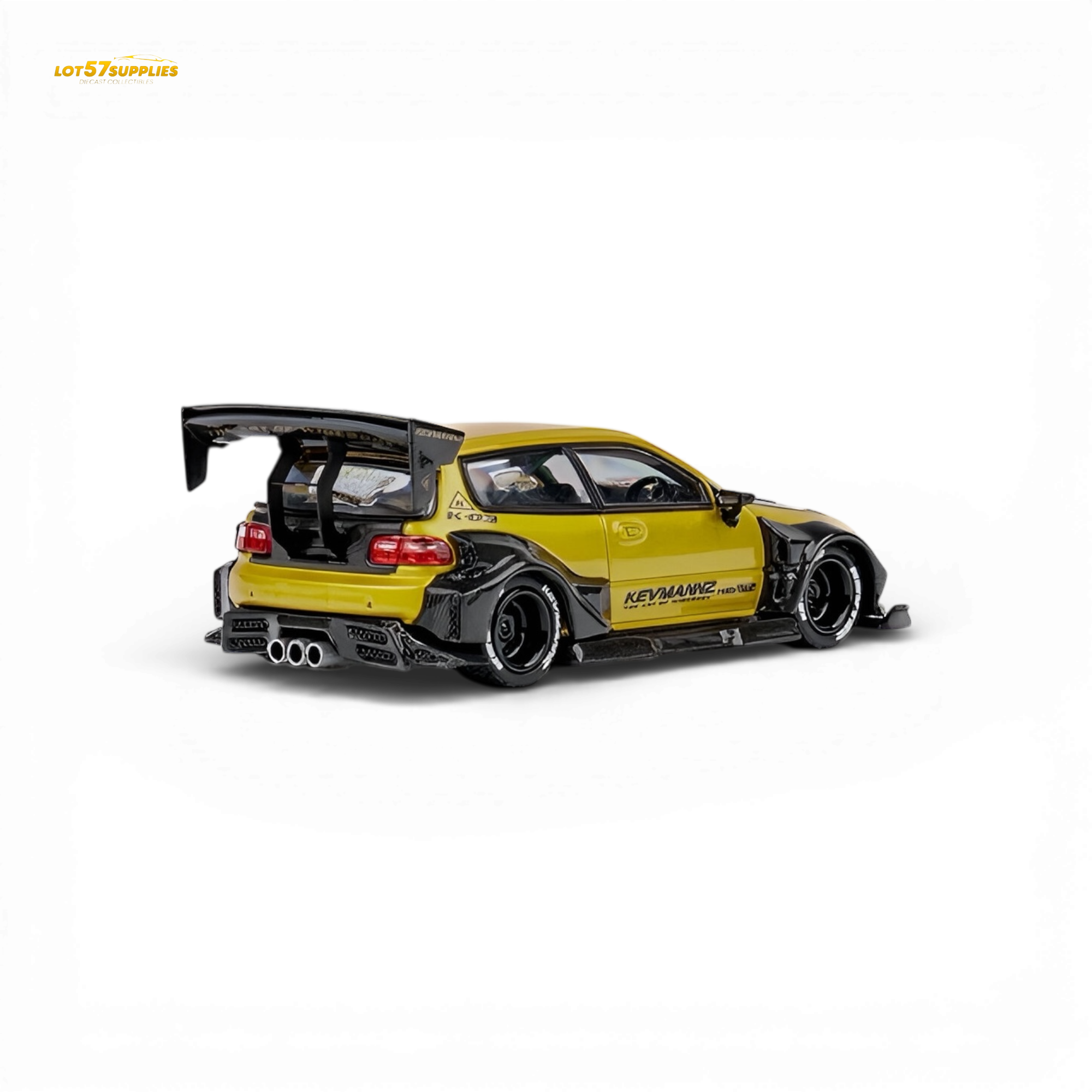 (Pre-Order) DCM Kevmannz Civic EG Ver.1 - Gold Carbon Fiber Short Tail 1:64