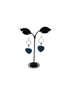Blue Stone Heart Earrings