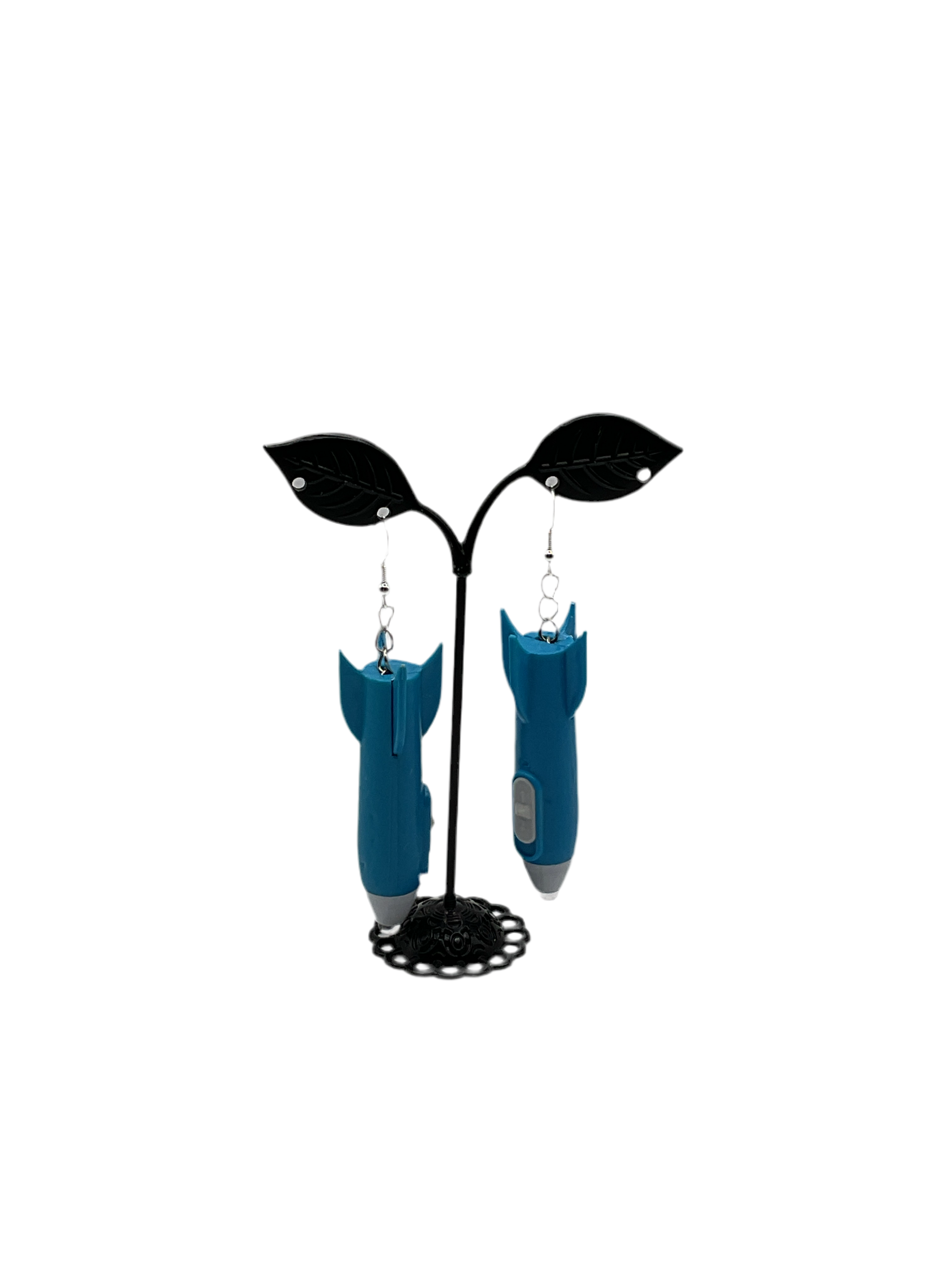 Blue Rocket Flash Light Earrings Secondary image