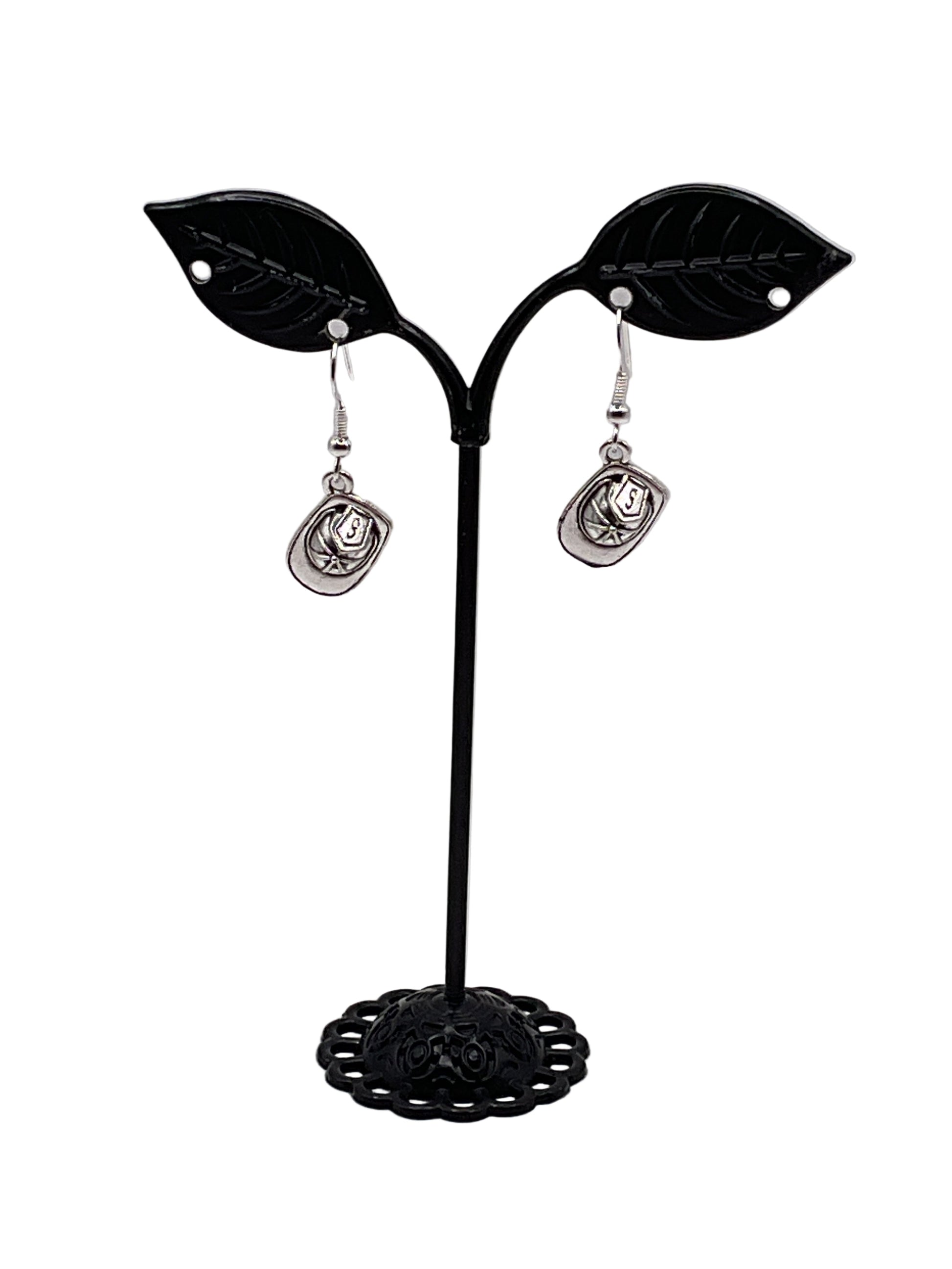 Fireman helmet earrings