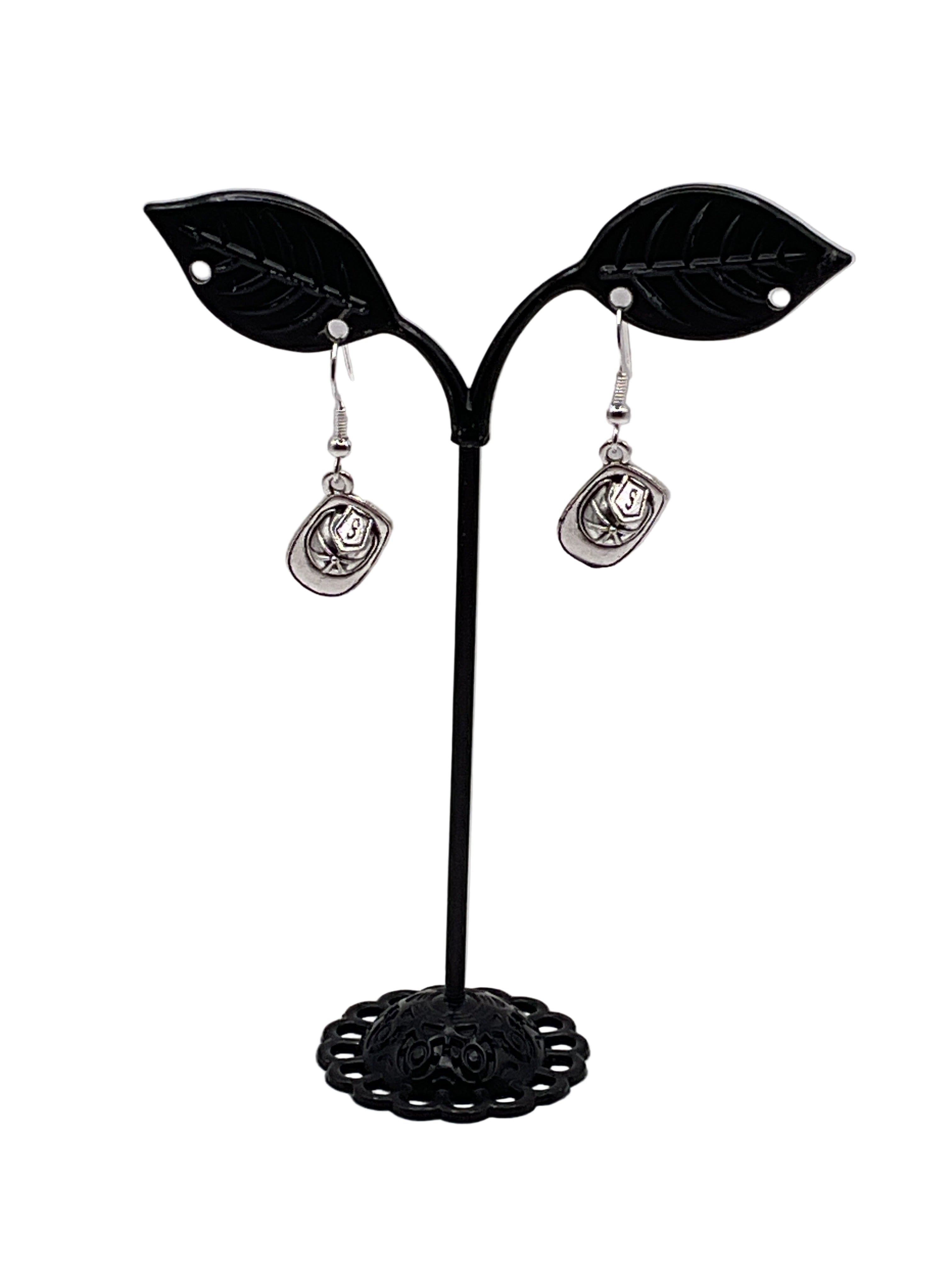 Fireman helmet earrings