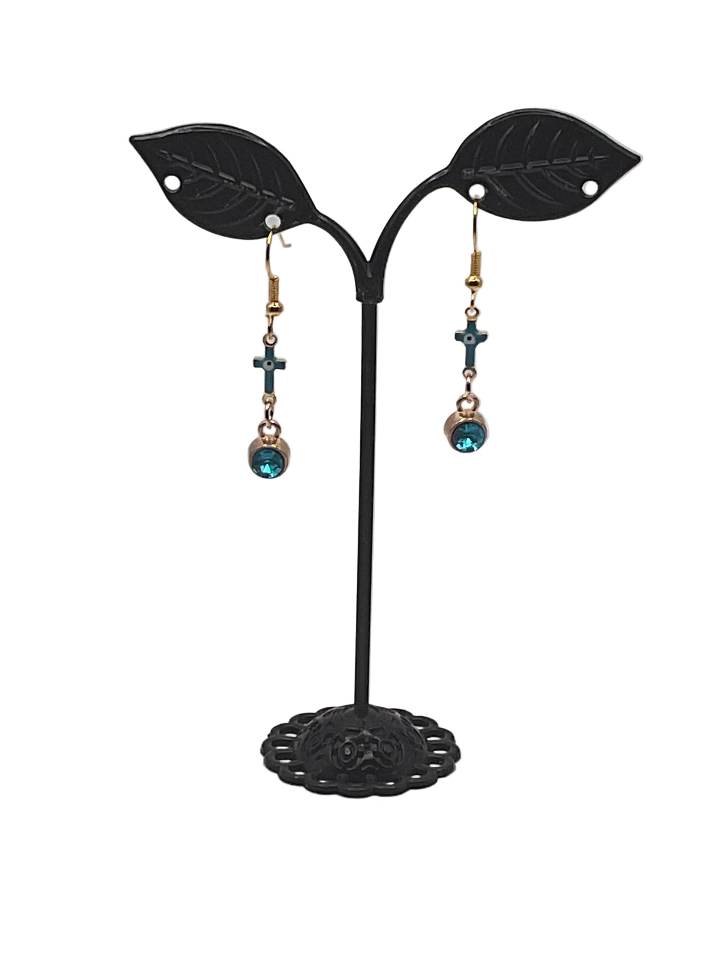 Crystal and Crosses Earrings