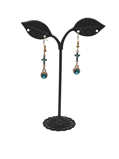 Crystal and Crosses Earrings